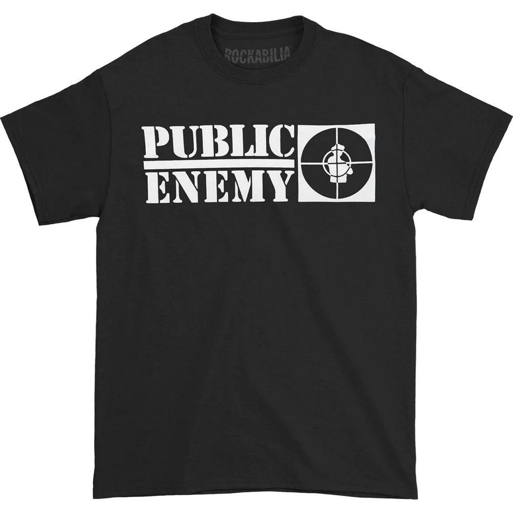 Public Enemy Public Enemy Men's Crosshairs Logo Cotton T-Shirt in Black - 1