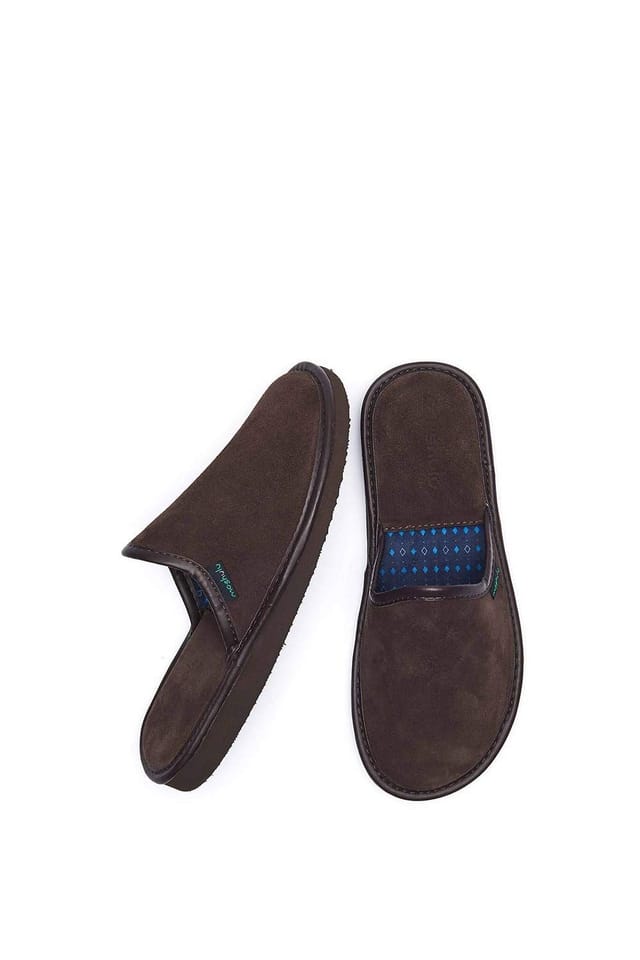 Moshulu Moshulu Men's 'Weston 3' Suede Mule Slippers in Brown - 2