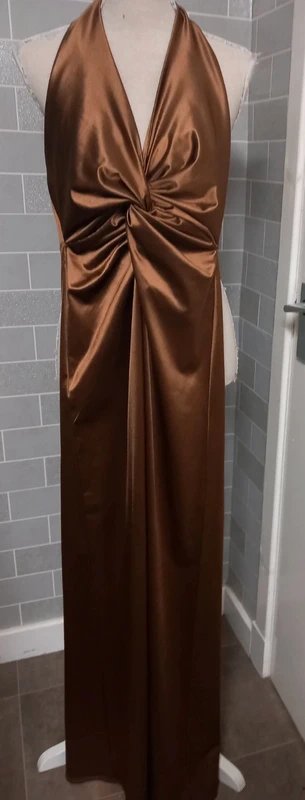 Evita Copper satin look dress size xs - 1