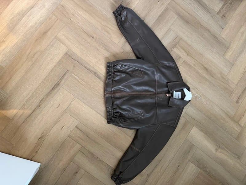 Bershka Leather Collared Coat Bershka