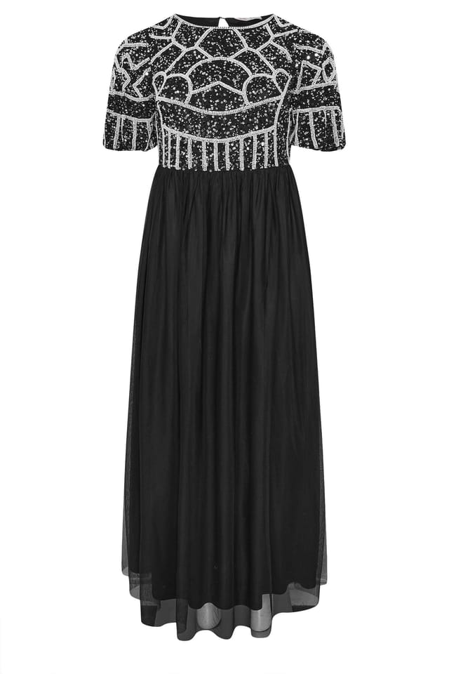 Yours Yours Women's Abstract Sequin Embellished Maxi Dress in Black - 2