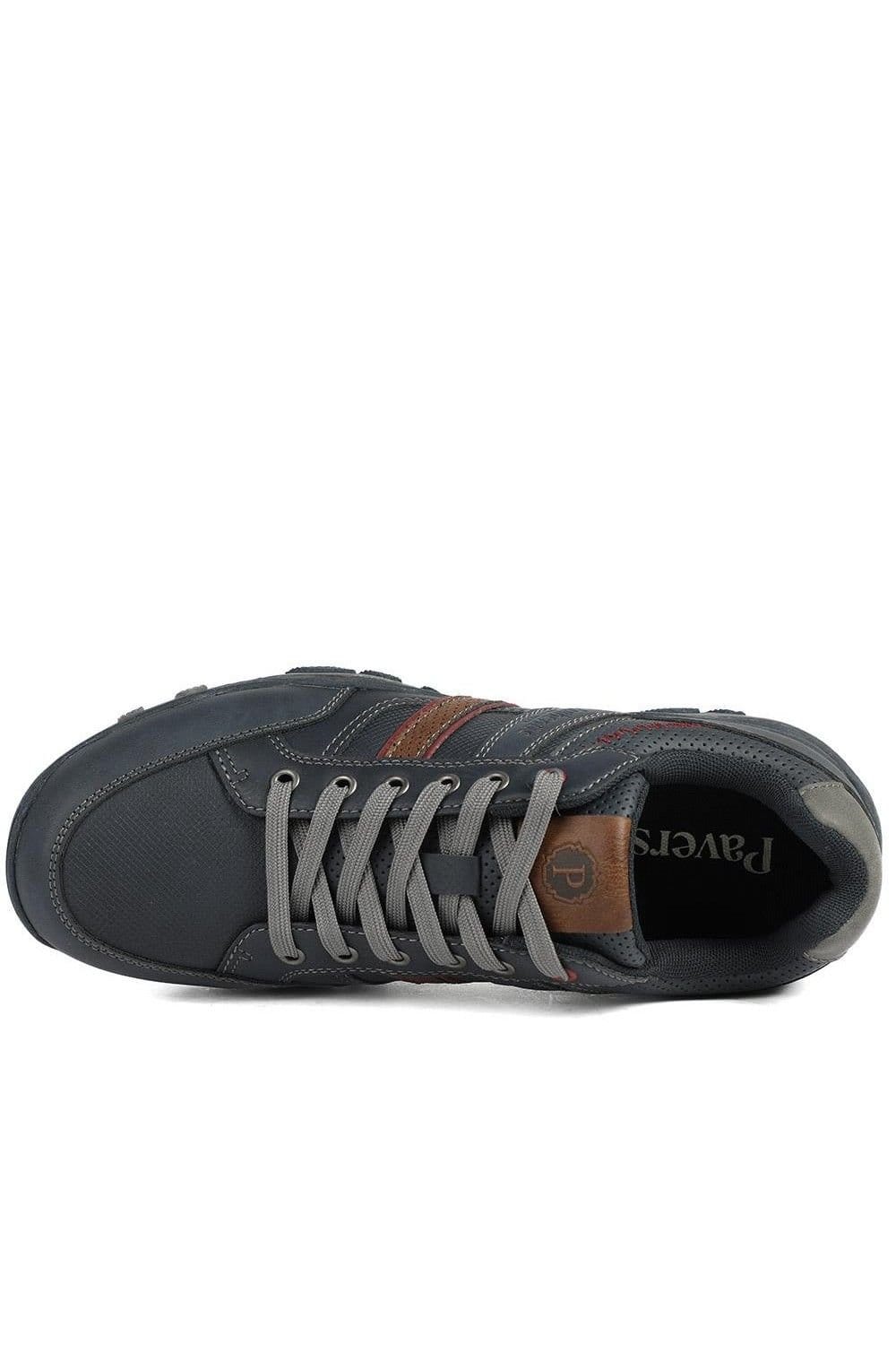 Pavers Pavers Men's Wide Fit Cushioned Rugged Lace Up Shoes in Navy - 4