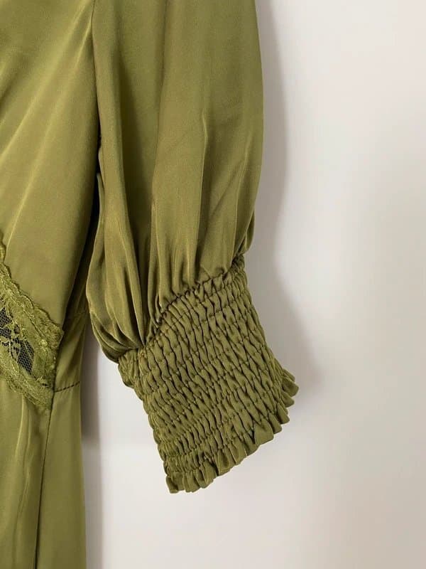 Never Fully Dressed Never fully dressed Olive satin maxi dress
