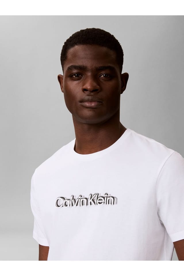 Calvin Klein Calvin Klein Men's Ss Puff Standard Graphic Tee Bright White - 2