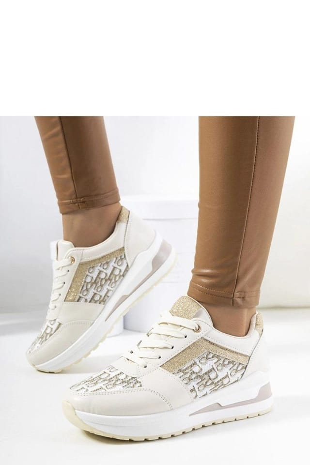 Love Lace Love Lace Women's Aloisia Lace Up Sneakers with Lightweight White Rubber Sole in Off-White - 2