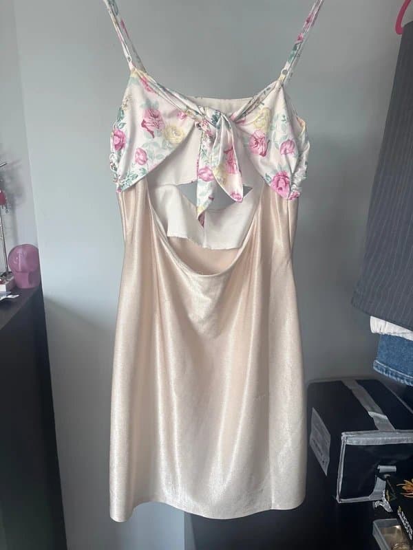ASOS Satin Floral Tie back Mini Dress