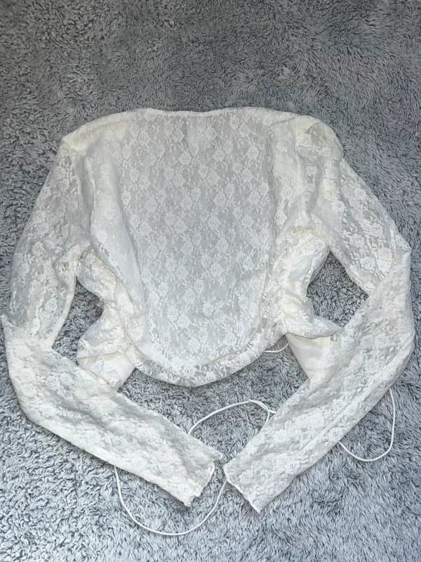 Bershka Bershka white lace cardigan