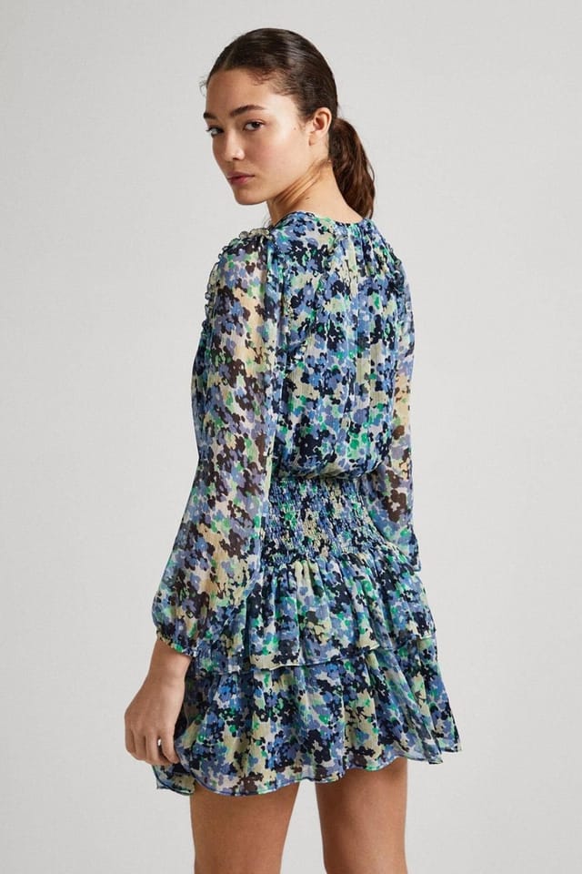 Pepe Jeans Pepe Jeans Women's Coral Printed Dress Multi in Blue - 2