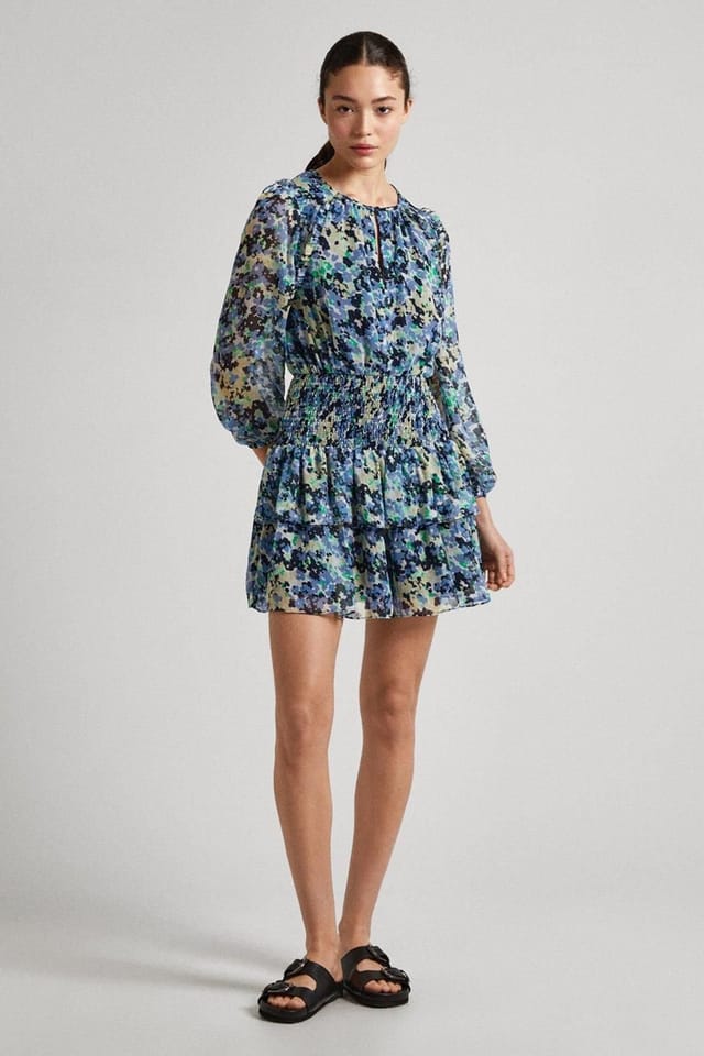 Pepe Jeans Pepe Jeans Women's Coral Printed Dress Multi in Blue - 3