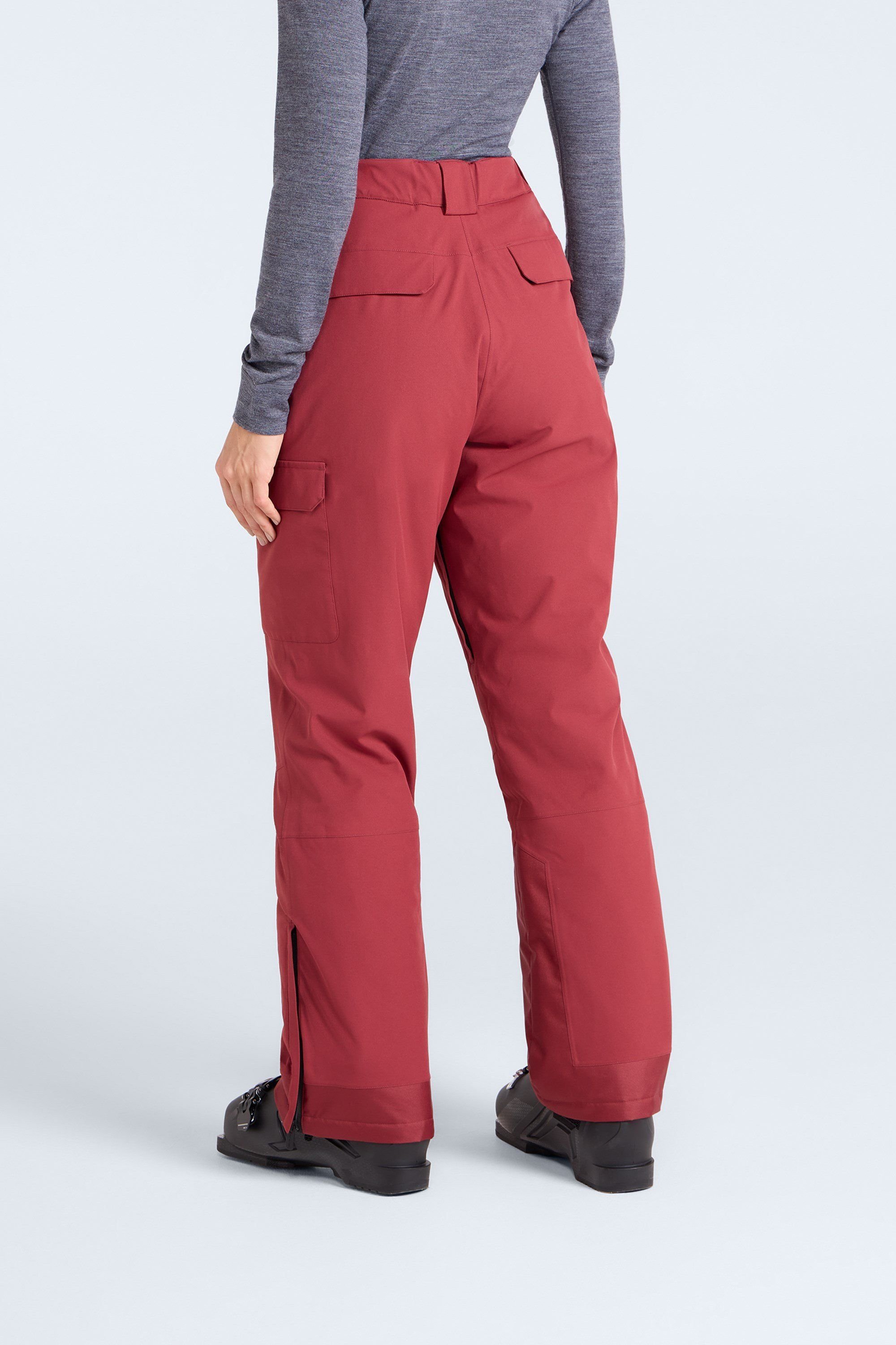 Animal Animal Women's 'Glaze' Insulated Snow Pants Warm Adjustable Waist Warm Winter Trouser in Red - 3