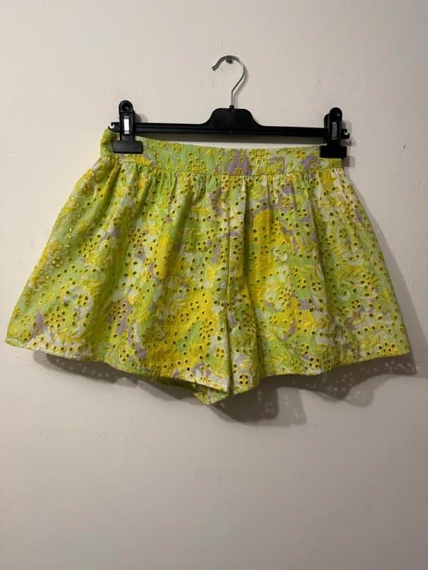 ASOS Design LUXE floral broderie co-ord shorts in lime green baby bloomers size 10