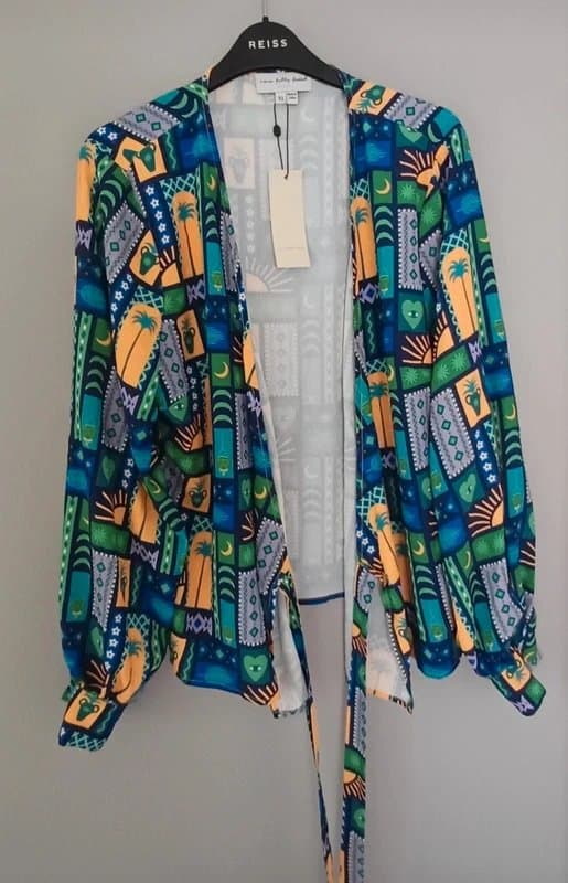 Never Fully Dressed Never Fully Dressed Aqua Street Art Tilly Blouse - size XL/18