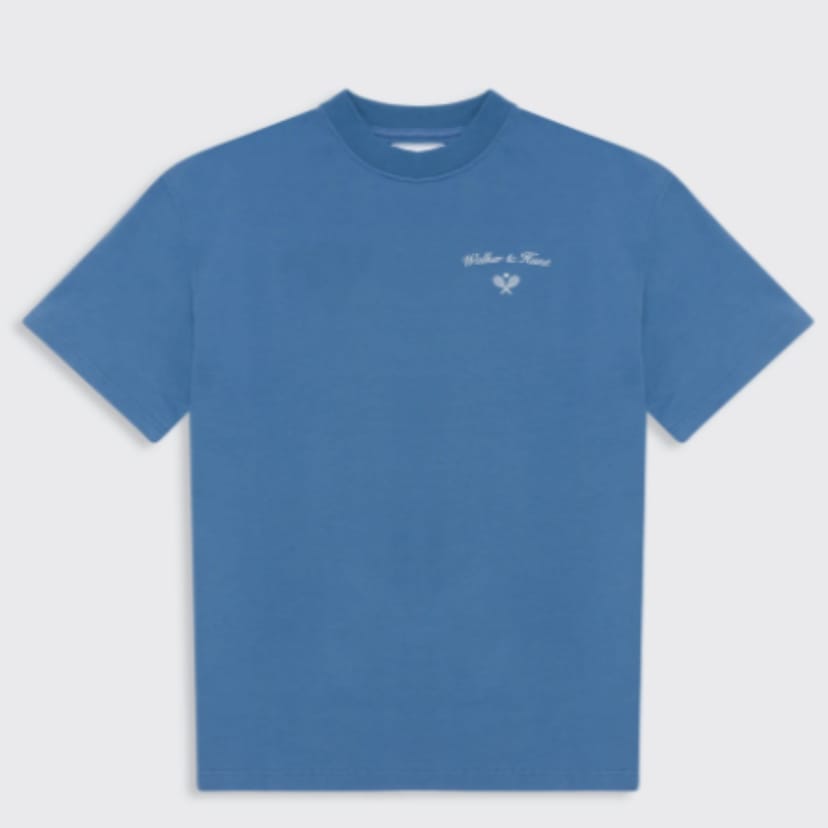 Walker & Hunt Walker & Hunt Men's St Tropez Tennis Club Tee in Blue - 1