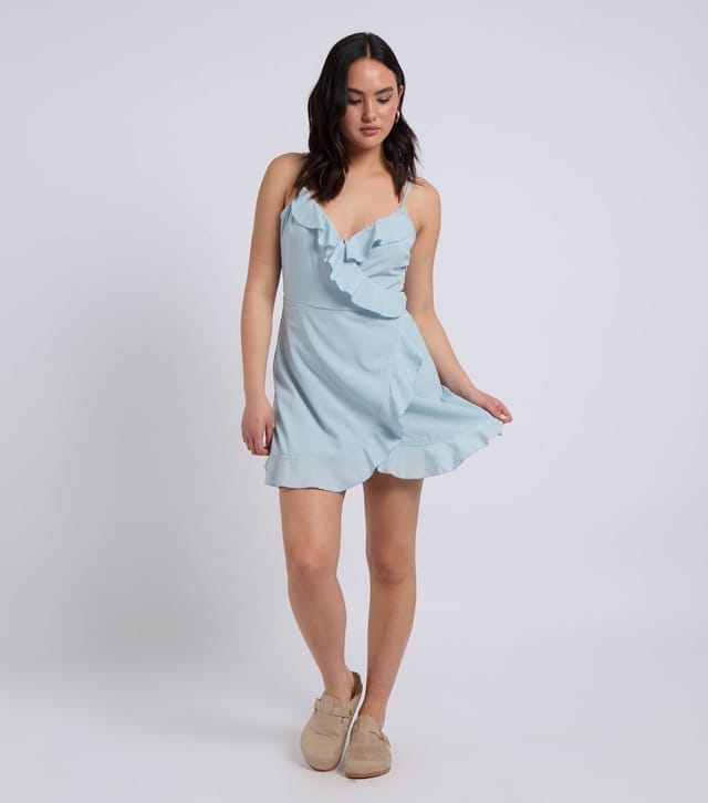 Urban Bliss Women's Light Blue Frill Trim Cami Tea Dress Urban Bliss New Look - 2