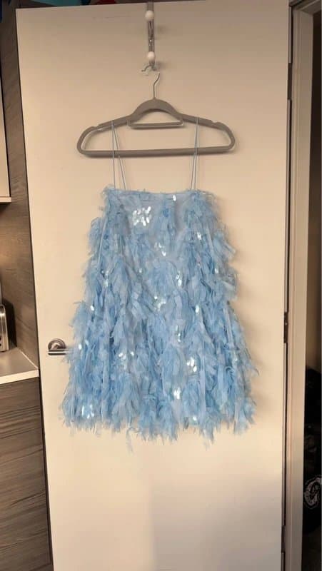 ASOS ASOS baby blue party dress appliqué
