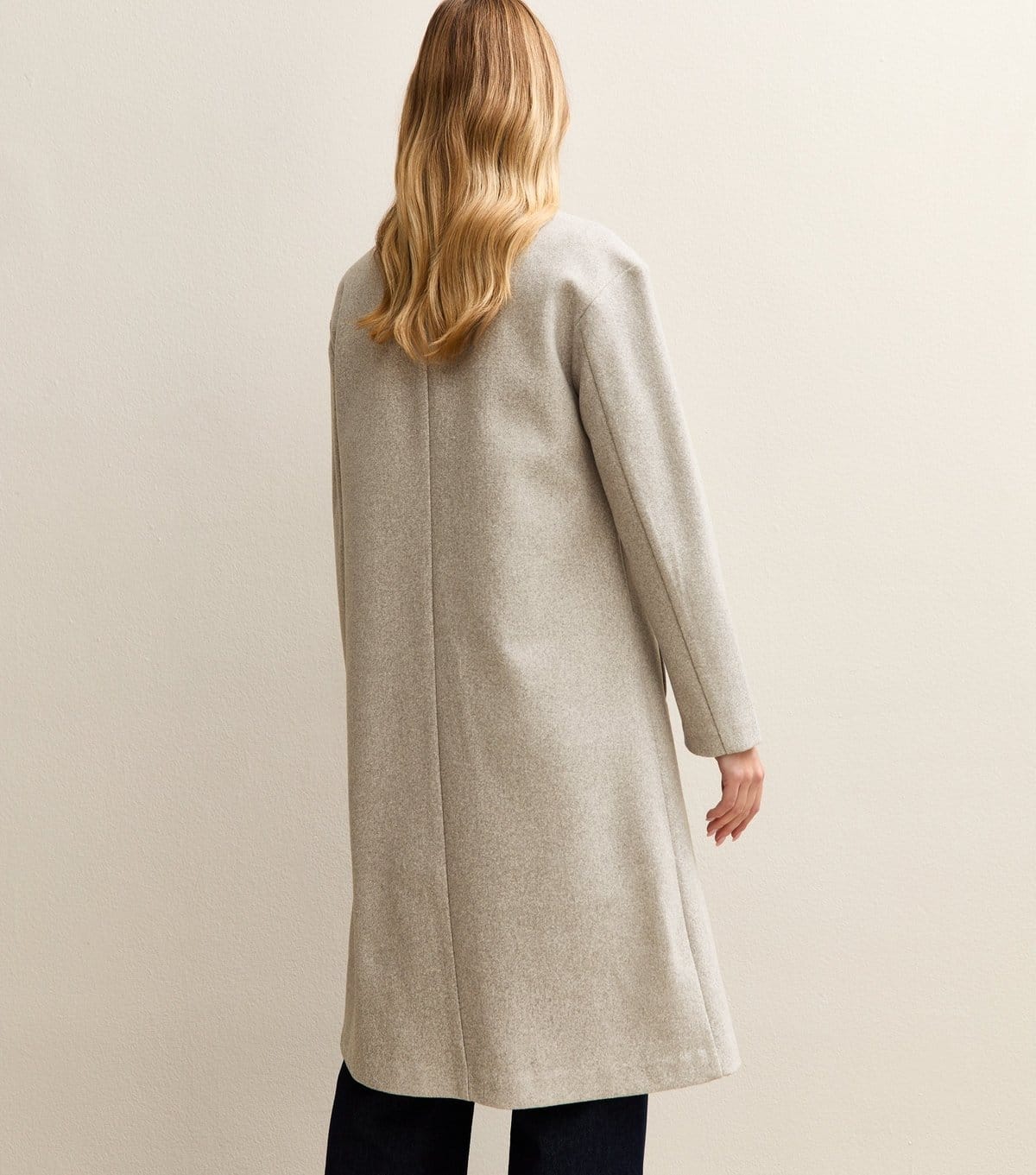 New Look Women's Light Grey Open Front Longline Coat New Look - 4