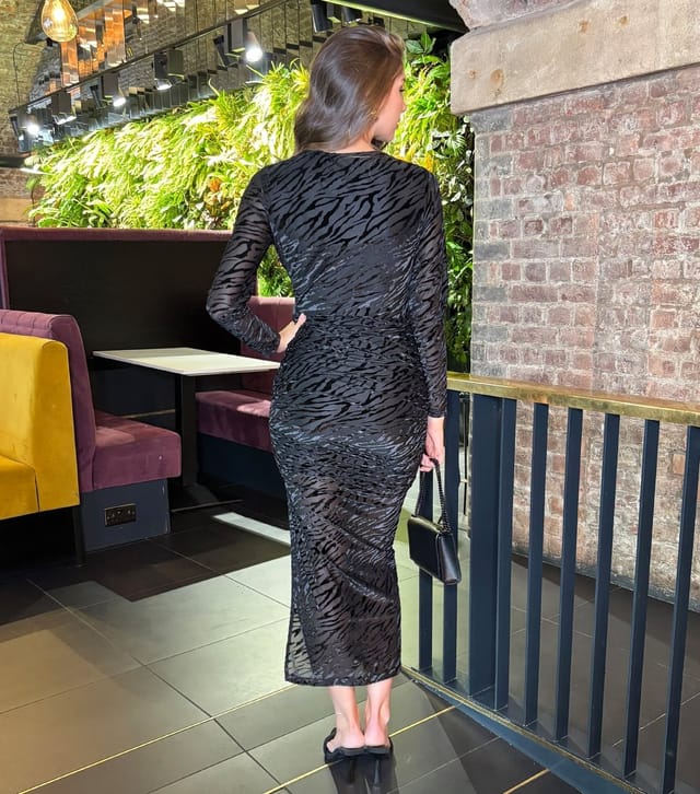 AX Paris Women's Black Pattern Overlay Midi Dress AX Paris New Look - 3