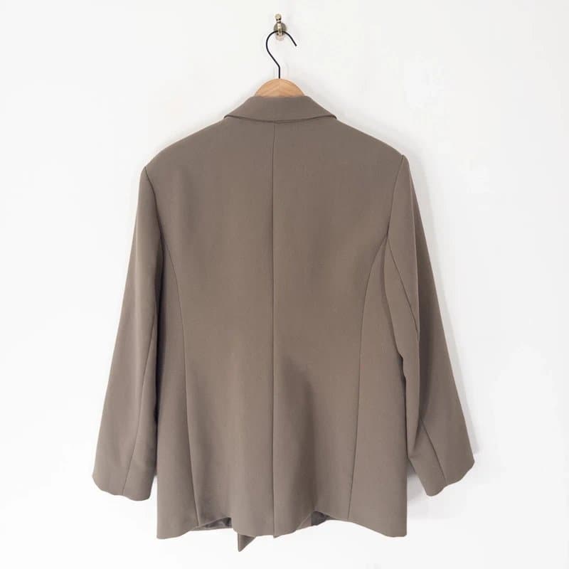 Next Next Khaki Brown Asymmetric Blazer Jacket Size 16 Pockets Workwear