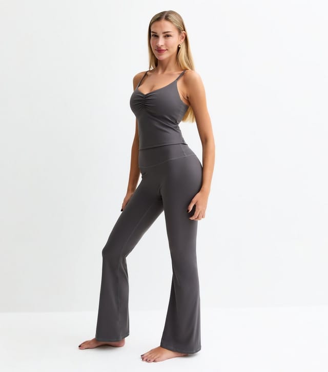 Rise Women's by Zara McDermott Dark Grey Stretch Ruched Cami Top Rise New Look - 3