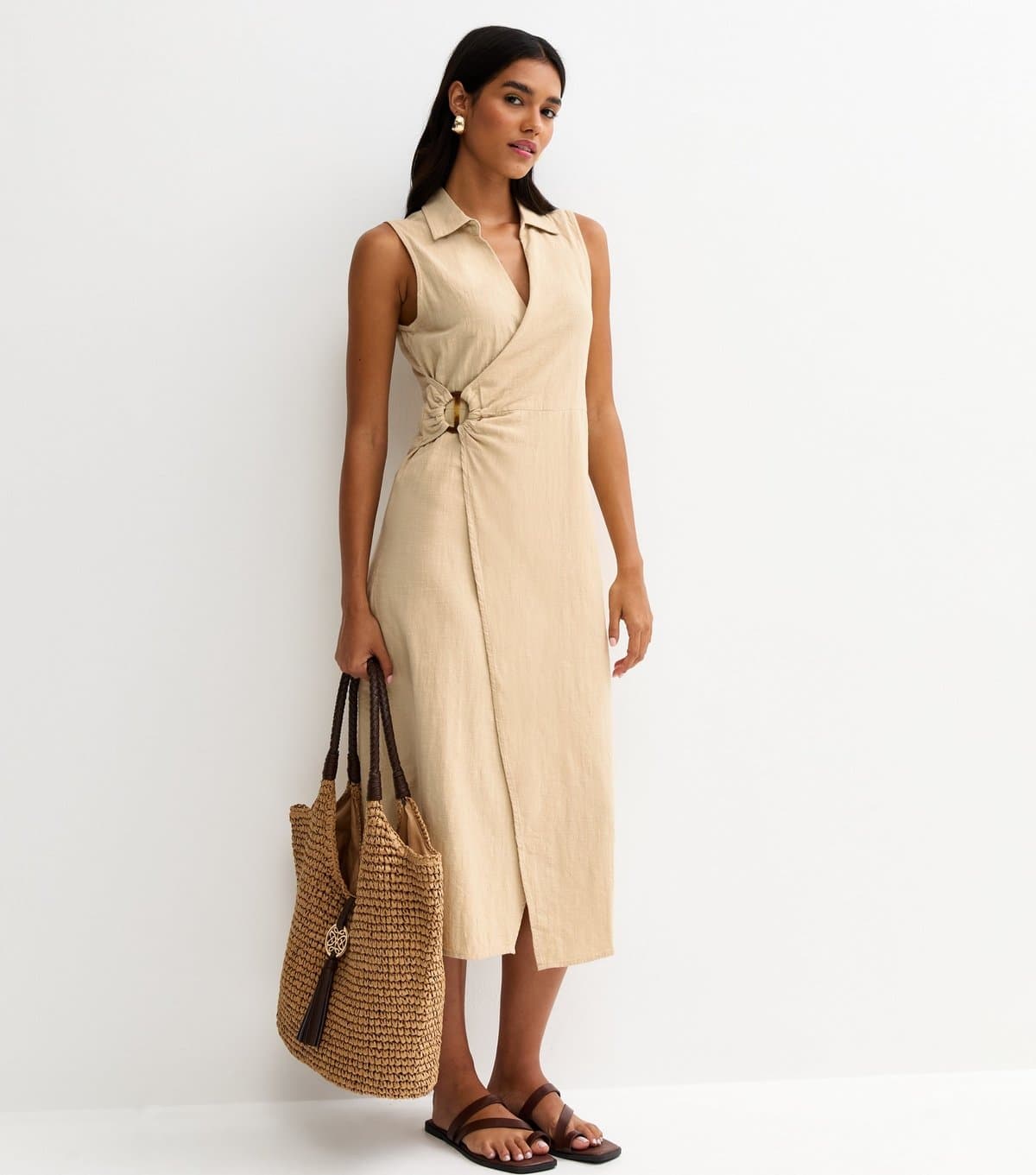 JDY Women's Stone Wrap Midi Dress JDY New Look