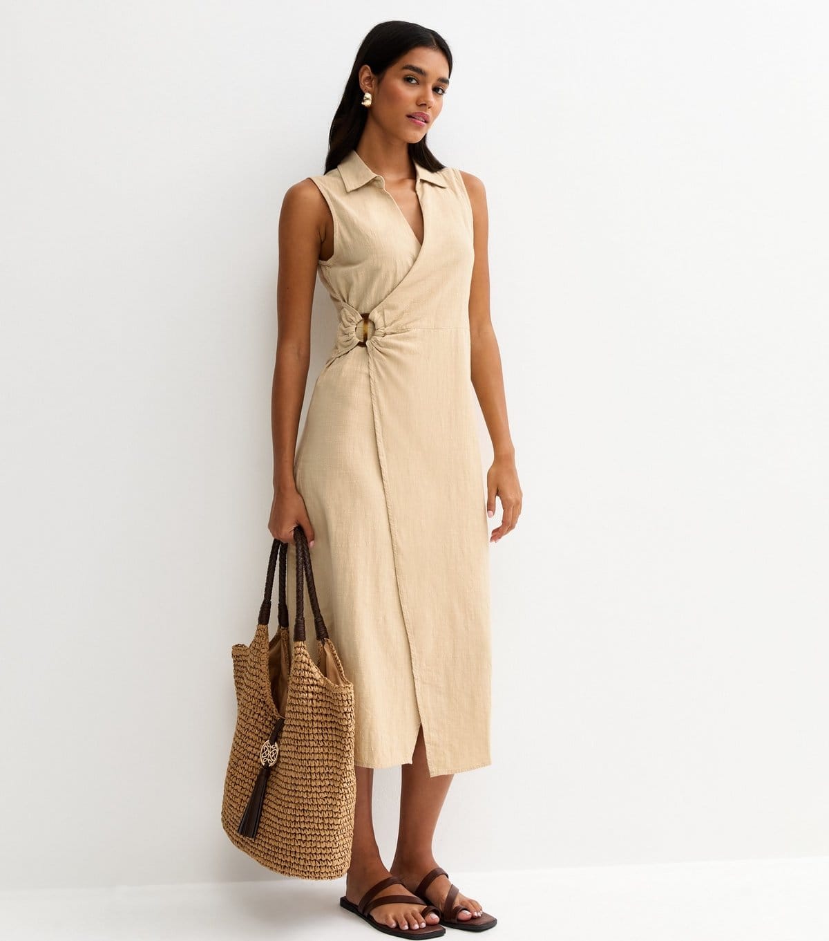 JDY Women's Stone Wrap Midi Dress JDY New Look - 1