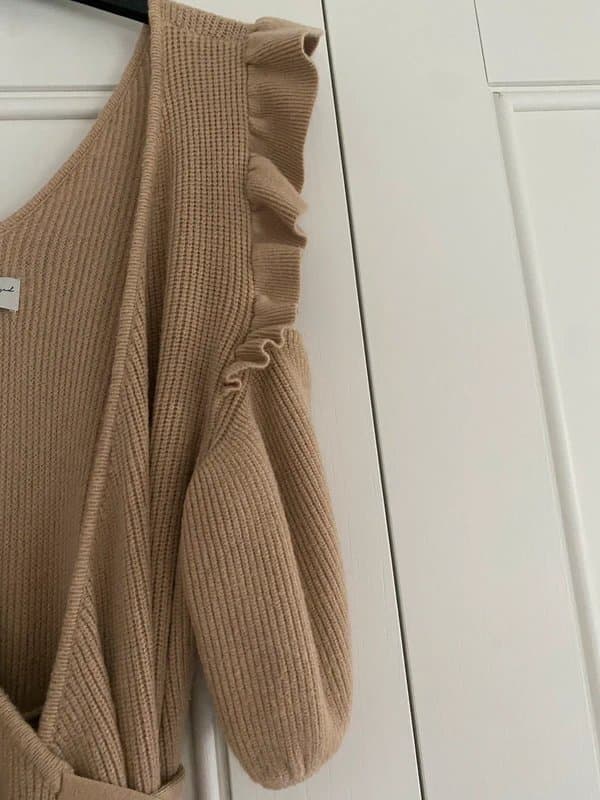 Never Fully Dressed Never Fully Dressed beige knitted midi dress 12