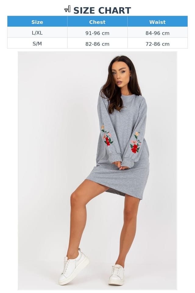 Love Lace Love Lace Women's Embroidered Long Sleeve Tracksuit Dress Style 168739 in Grey - 3
