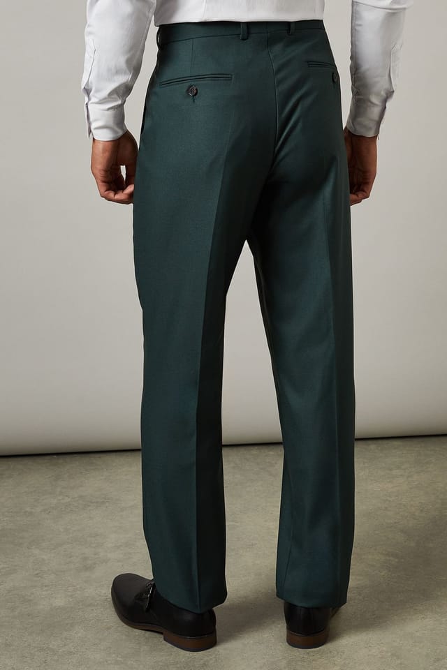 Burton Burton Men's Dark Green Slim Fit Suit Trousers - 3
