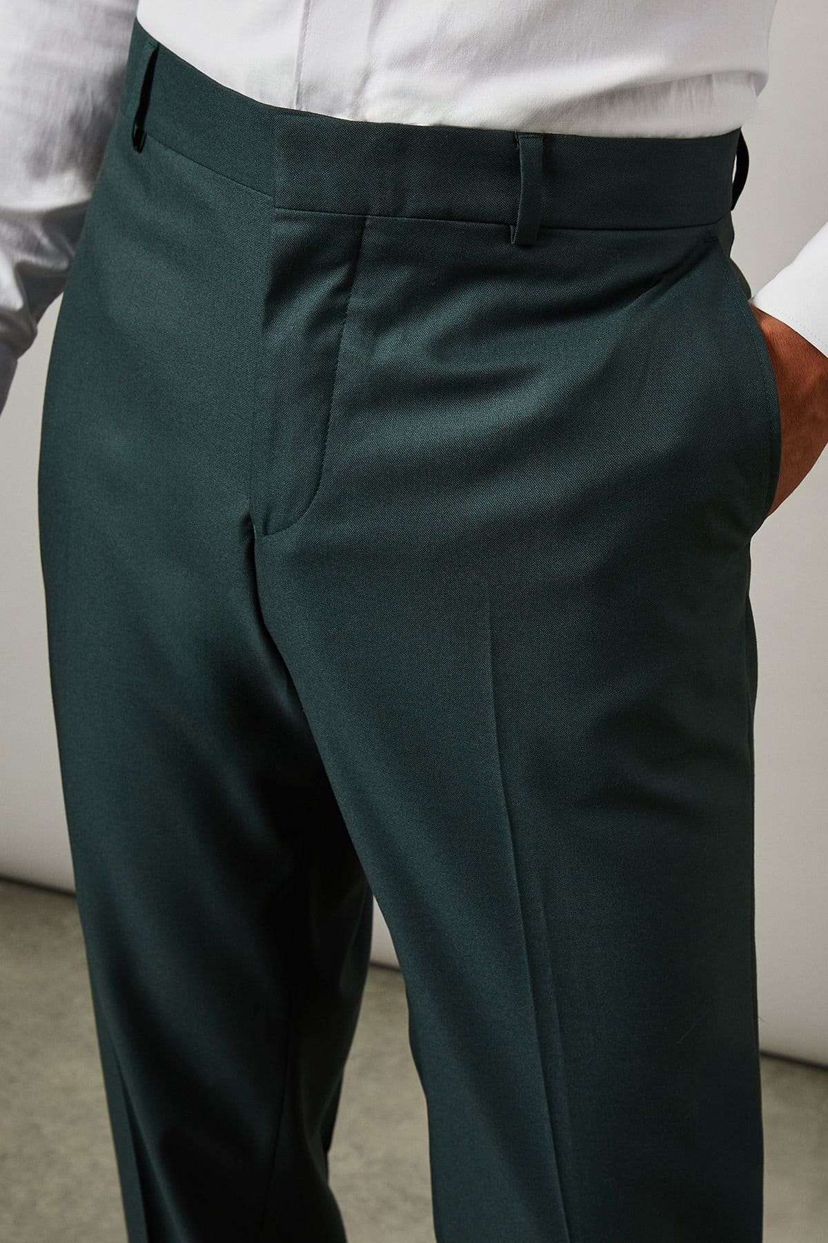 Burton Burton Men's Dark Green Slim Fit Suit Trousers - 4