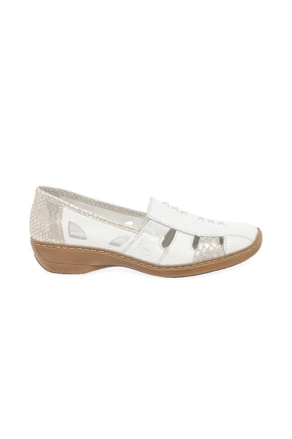 Rieker Rieker Women's 'Denise' Slip On Vamp Shoes in White - 4