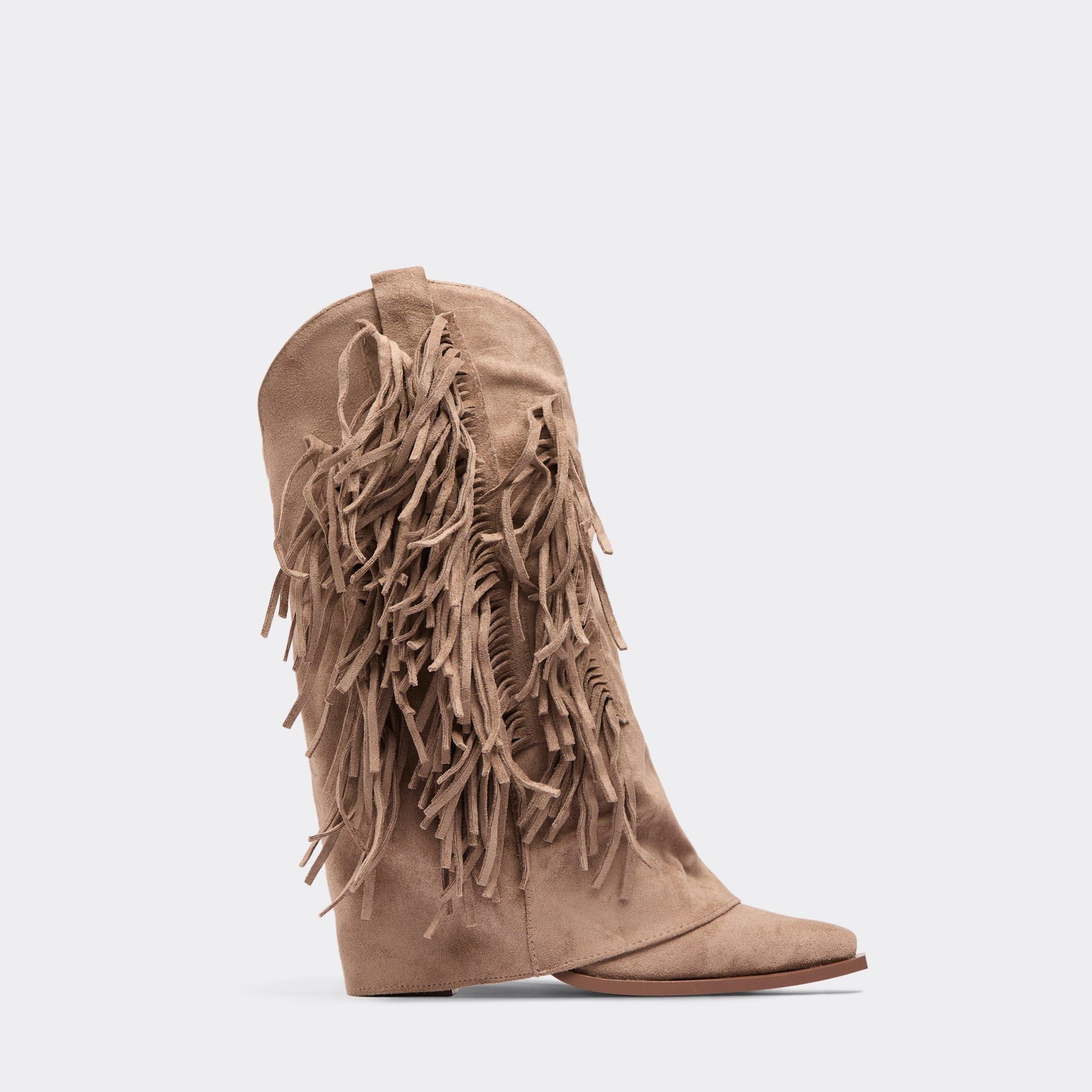 EGO EGO Taupe Faux Suede Western Cowboy Ankle Boot