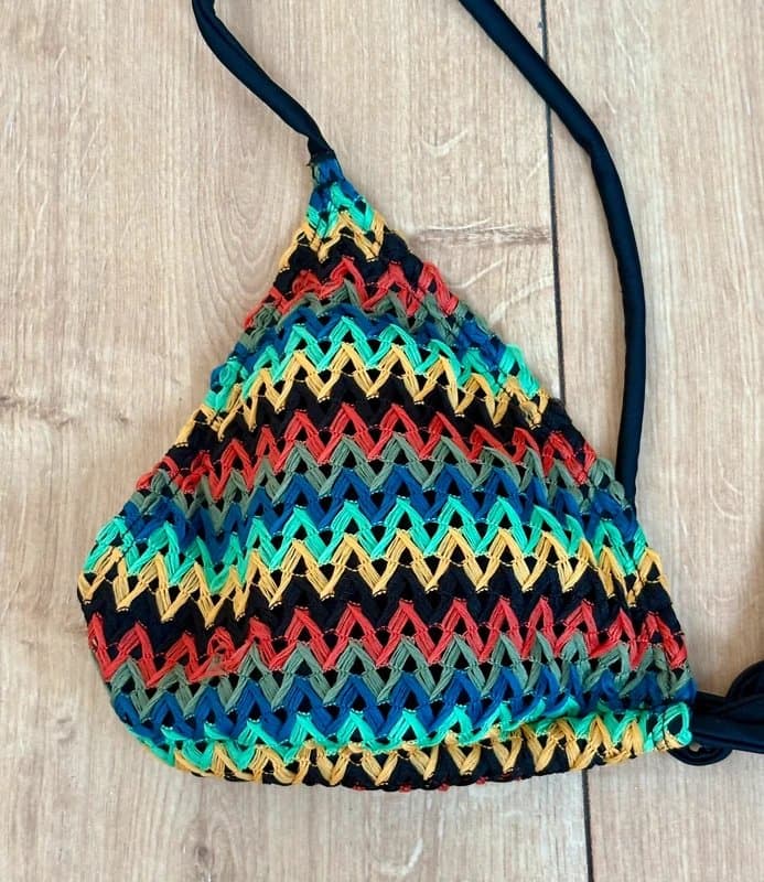 New Look Gorgeous New Look Women's Rainbow Bikini Top Size 14 Halter Neck Summer Beach Spa Cruise Holiday