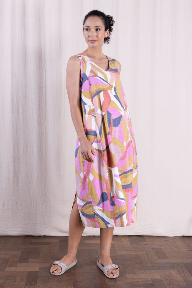 Nomads Clothing Nomads Clothing Women's Cotton Bubble Sleeveless Midi Dress - 3