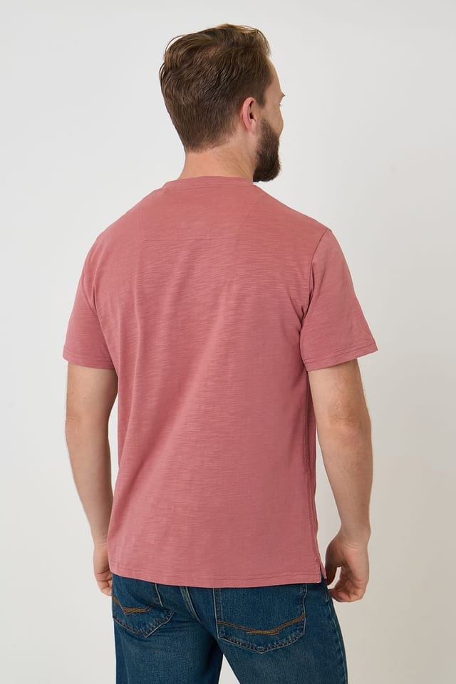 Saltwell Saltwell Men's Peached Cotton Grandad T-Shirt in Pink - 2