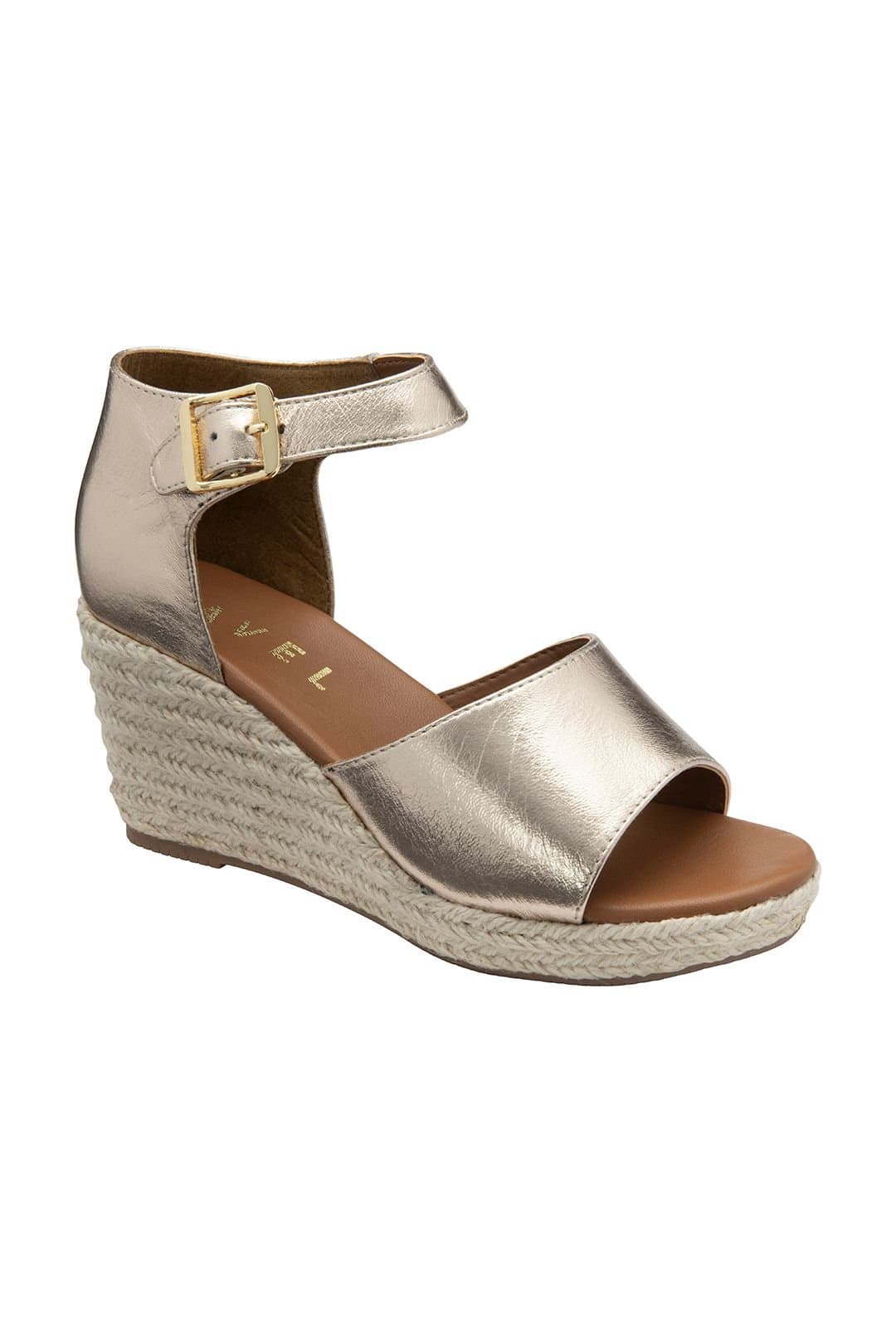 Ravel Ravel Women's 'Belby' Leather Wedge Sandals in Rose Gold