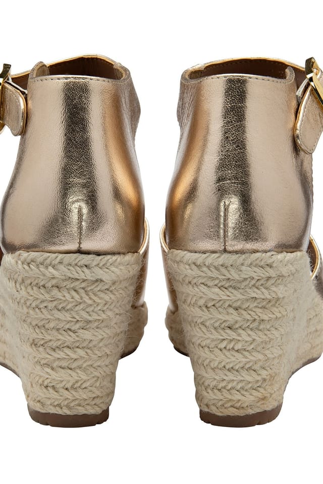 Ravel Ravel Women's 'Belby' Leather Wedge Sandals in Rose Gold - 3