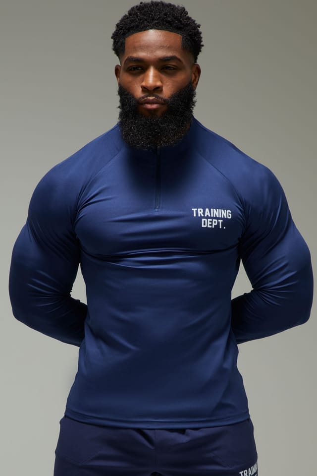 Training Dept. Training Dept. Men's Training Dept Performance Muscle Fit 1/4 Zip in Navy - 3