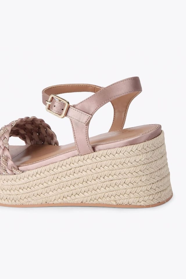 Carvela Carvela Women's 'Treccia Flatform' Fabric Sandals in Pale Pink - 3