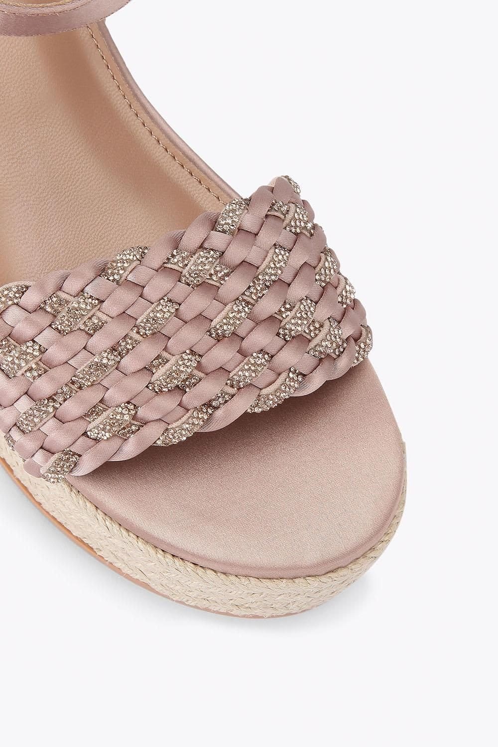 Carvela Carvela Women's 'Treccia Flatform' Fabric Sandals in Pale Pink - 4