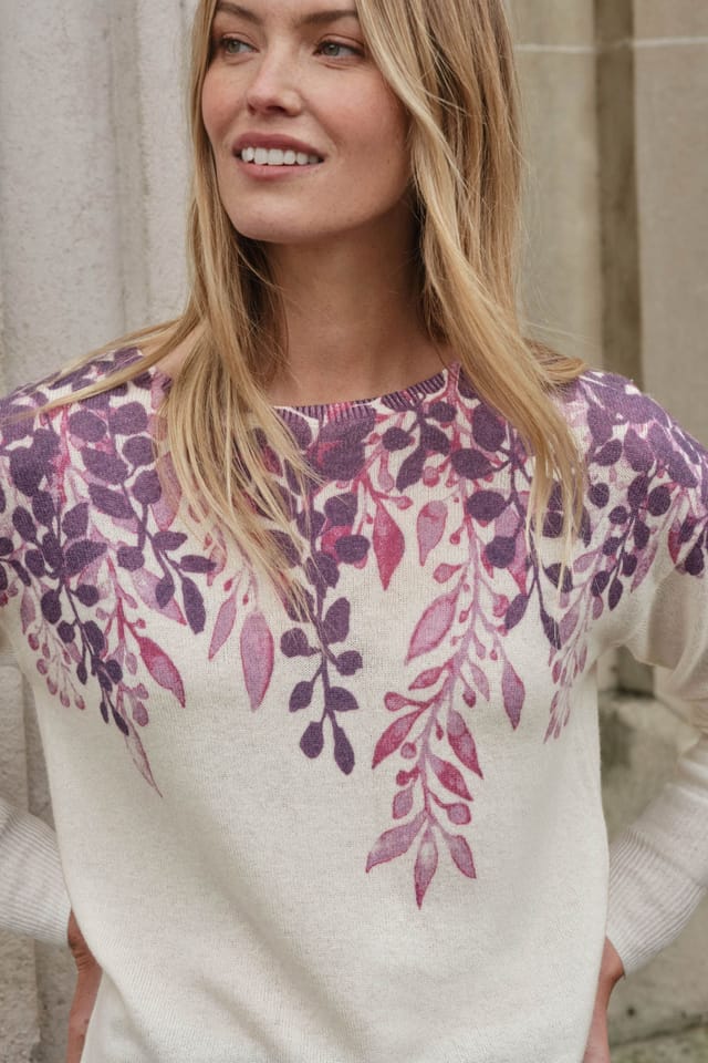 Pure Collection Pure Collection Women's Gassato Floral Cascade Sweater - 2