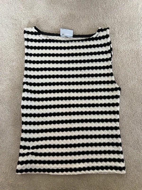 ASOS Design Black and Cream Crochet Top