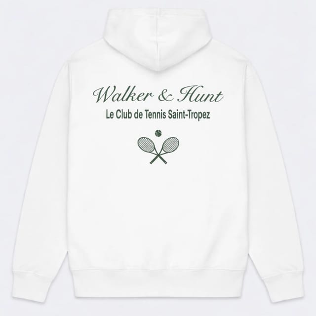 Walker & Hunt Walker & Hunt Men's St Tropez Tennis Club Hoodie in Off-White - 2