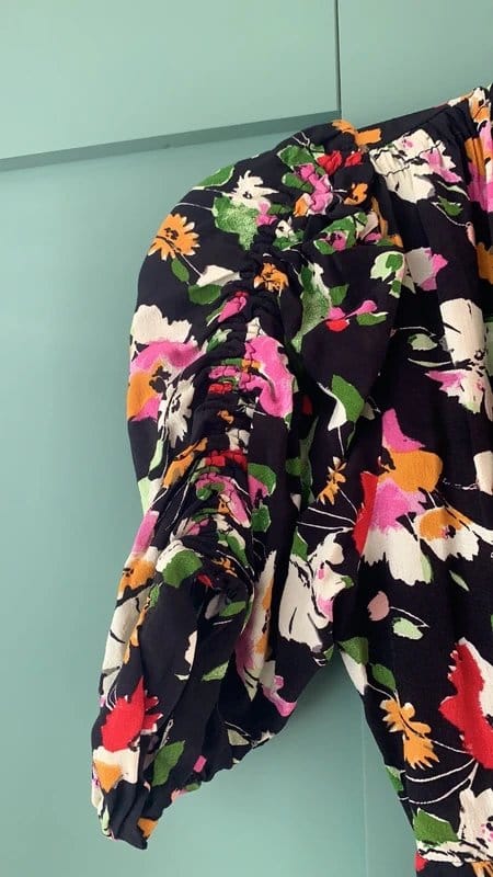 ASOS Floral Jumpsuit with Ruched Sleeves