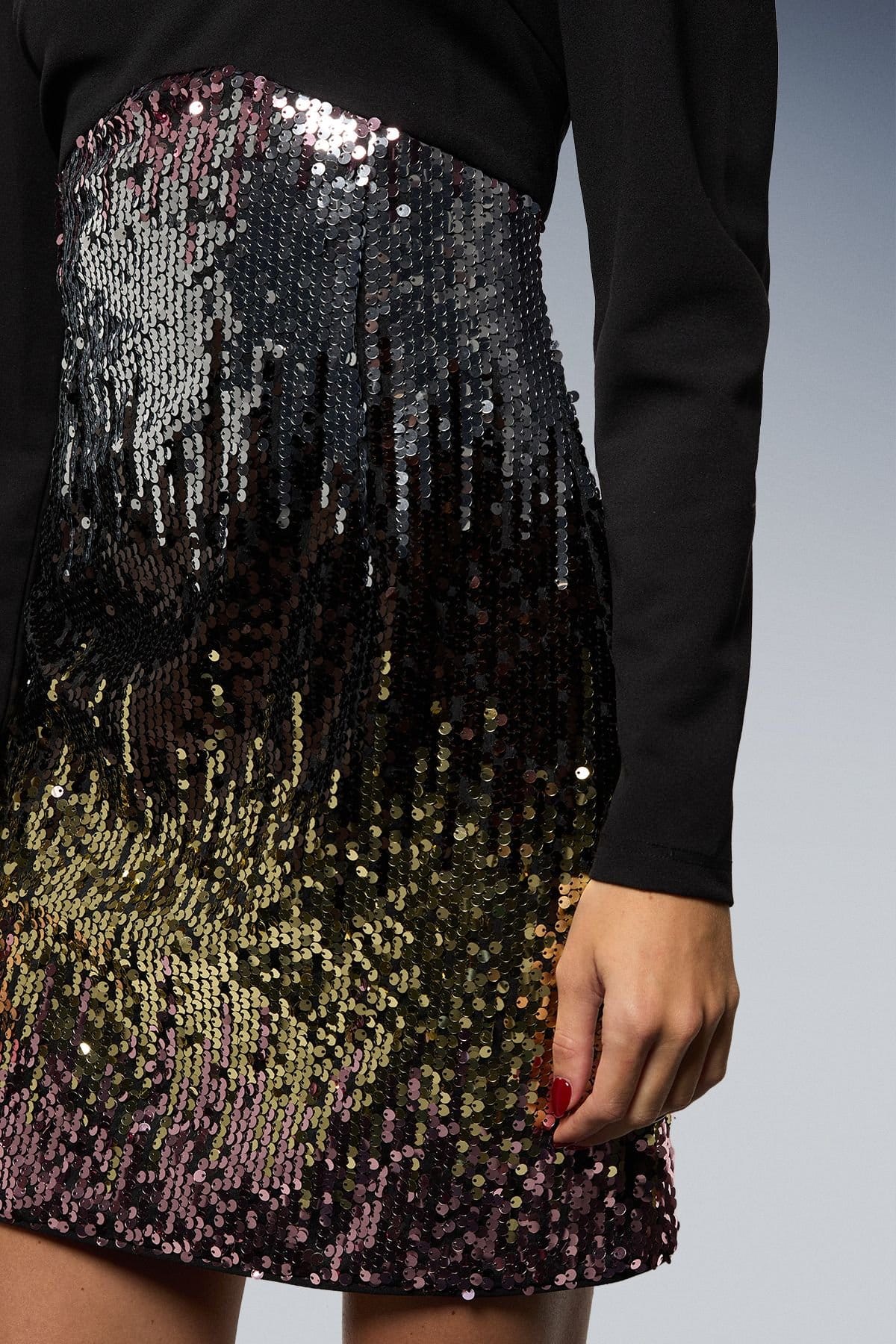 Oasis Oasis Women's Sequin Puff Sleeve Structured Mini Dress - 4