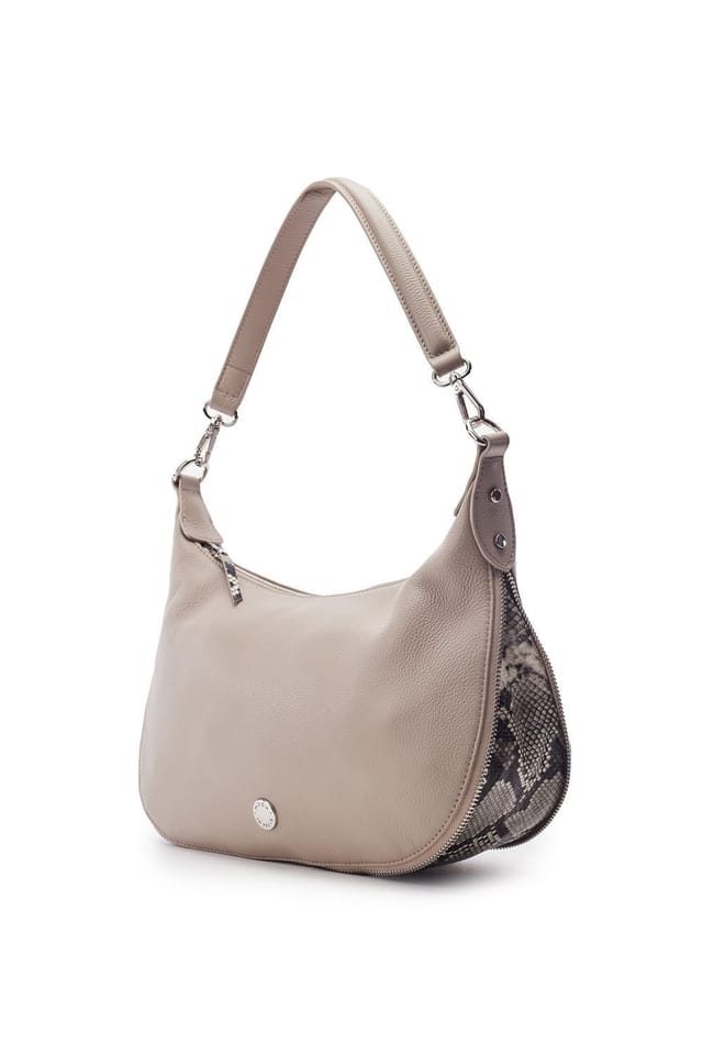 Moda In Pelle Moda In Pelle Women's 'Anisa Bag' Leather Shoulder Bag in Beige - 2