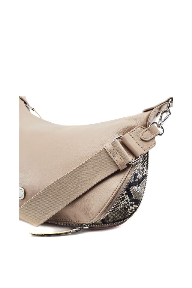 Moda In Pelle Moda In Pelle Women's 'Anisa Bag' Leather Shoulder Bag in Beige - 3