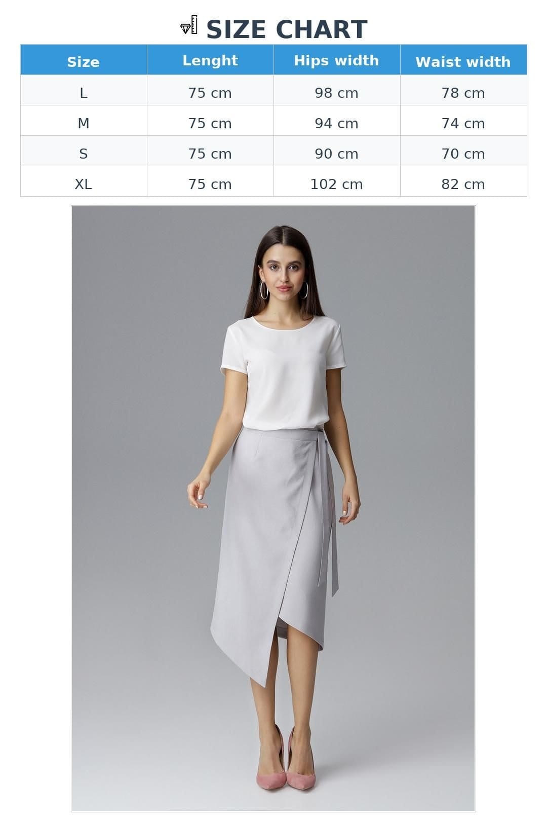 Love Lace Love Lace Women's Left Asymmetrical Waist Tie Skirt in Grey - 4