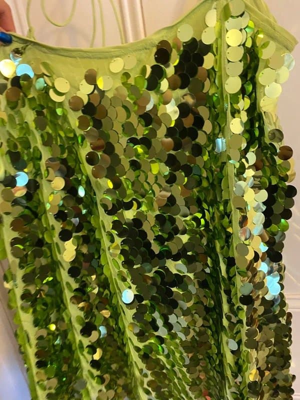 ASOS Design Green sequin mini part dress
