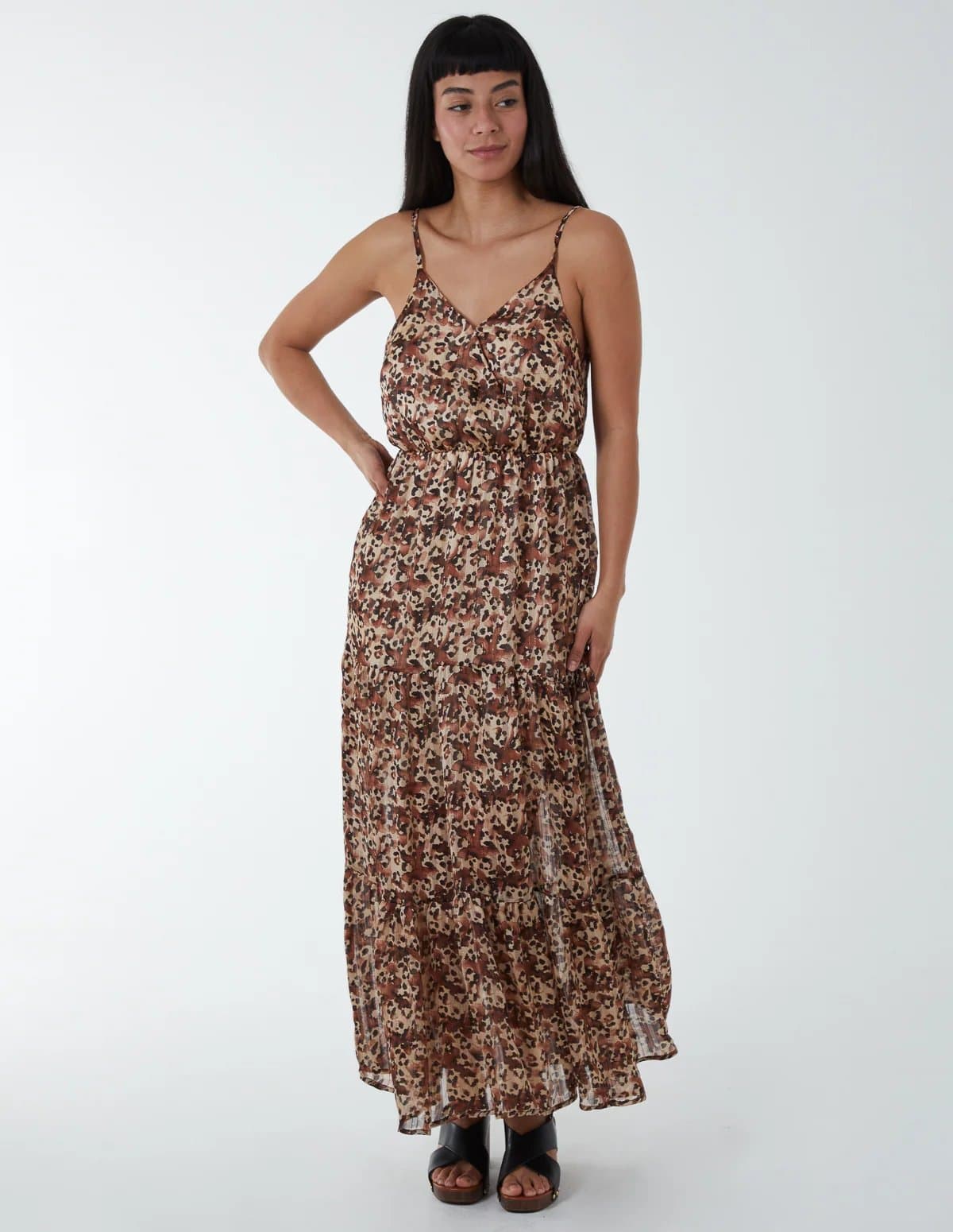 Blue Vanilla Soft Animal Print Wrap Dress