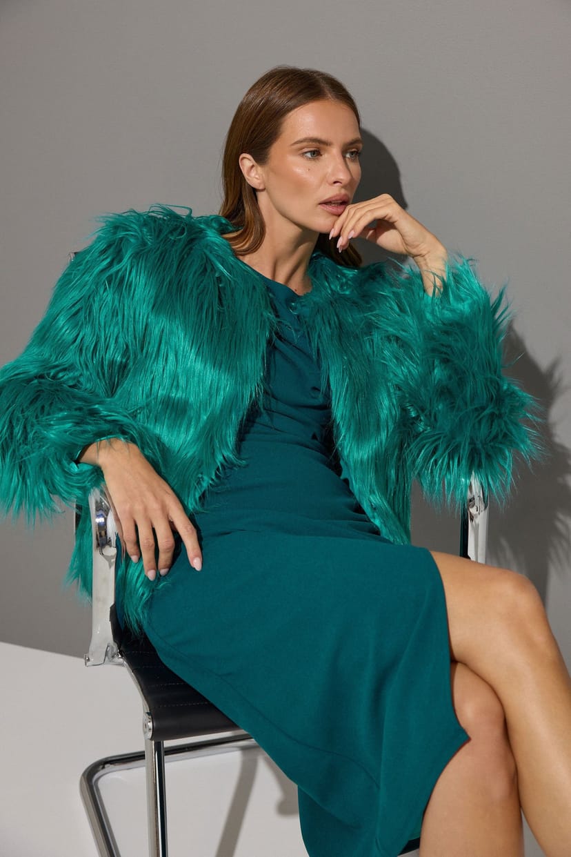 Star By Julien Macdonald Star by Julien Macdonald Women's Faux Fur Coat in Green - 1